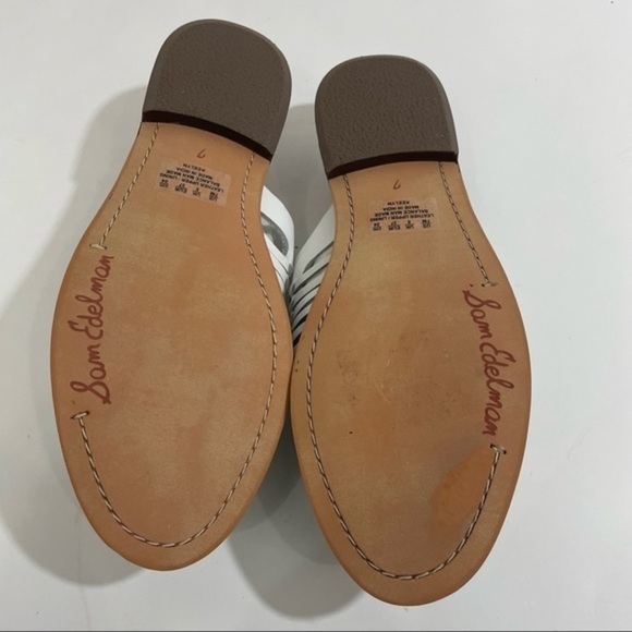 NWOT SAM EDELMAN Keelyn Harauche Mule leather white size 7 mule slip on - Picture 6 of 9